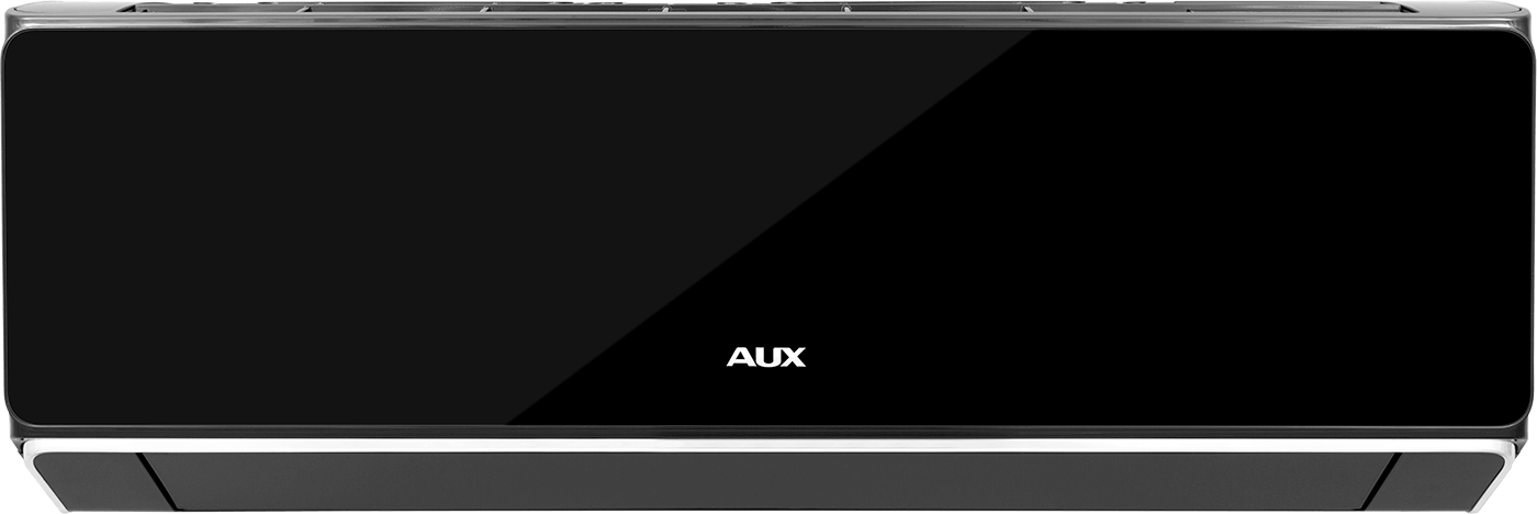 Klimatyzator ścienny AUX Halo Deluxe — czarny z srebrnymi profilami